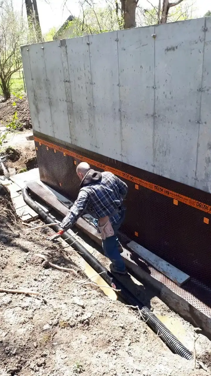 French drain work in progress